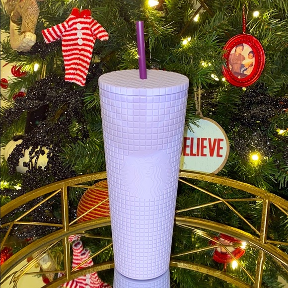 Matte Lilac Soft-Touch Grid Cold Cup- 24 fl oz - Picture 2 of 3